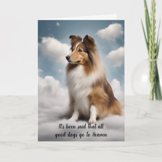 Verlies van Shetland Sheepdog Heaven Sympathie Car Feestdagen Kaart (Voorkant)