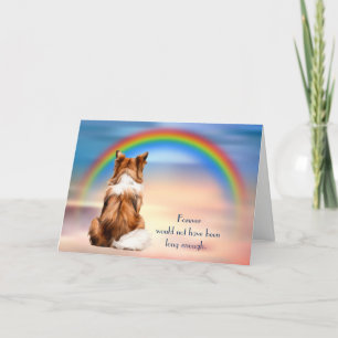 Verlies van Shetland Sheepdog Regenboog Condoleanc Feestdagen Kaart