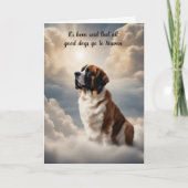 Verlies van St Bernard Hond Hemel Sympathie Feestdagen Kaart (Voorkant)