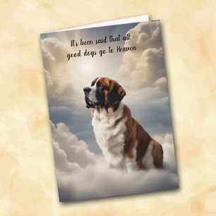 Verlies van St Bernard Hond Hemel Sympathie Feestdagen Kaart