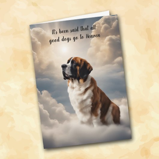Verlies van St Bernard Hond Hemel Sympathie Feestdagen Kaart