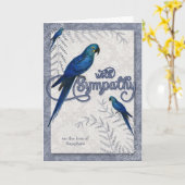 Verlies van sympathie van een vogelhygiëne-papet kaart (Gele Bloem)