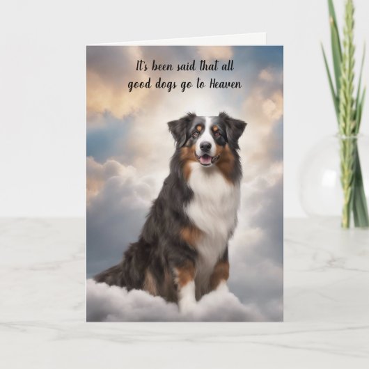 Verlies van Tri Kleur Aussie Hond Hemel Sympathie Feestdagen Kaart (Voorkant)