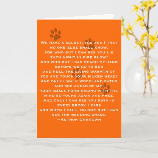 Verlies van tweesympathie + gedicht kaart (Gele Bloem)