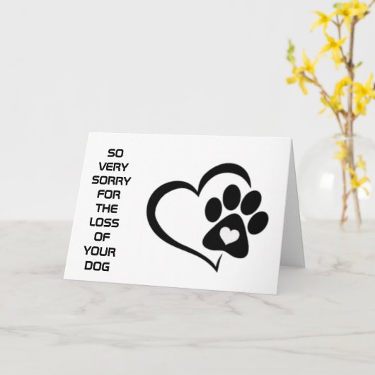 **VERLIES VAN UW DOG * * SYMPATHIE EN VERWARMINGSK KAART (Gele Bloem)