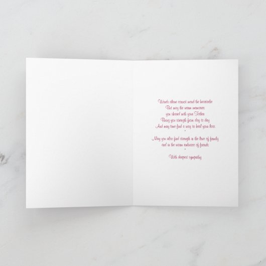 Verlies van vader - condoleances Sympathy Card Kaart (Binnen)