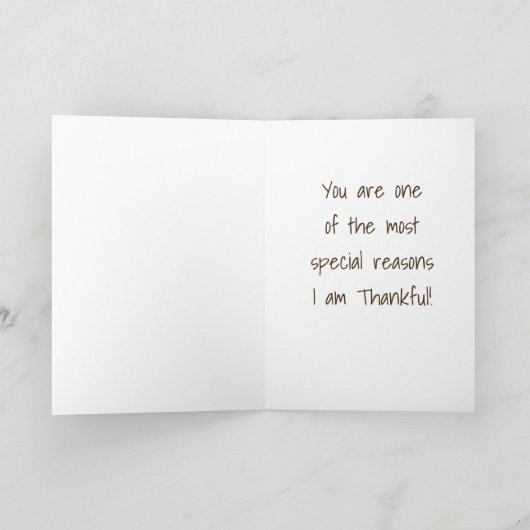 VERLIES VAN VERLIES BIJ THANKSGIVING ***BESTE VRIE FEESTDAGEN KAART (Binnen)