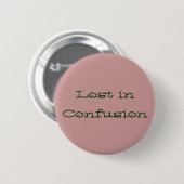 Verlies van verwarring ronde button 5,7 cm (Voorkant /achterkant)
