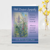 Verlies van zus - met diepste sympathie kaart (Gele Bloem)