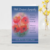 Verlies van zus - met diepste sympathie kaart (Gele Bloem)