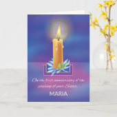 Verlies van zuster First Jubileum Religious Candle Kaart (Gele Bloem)