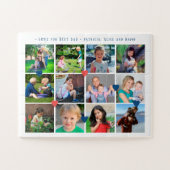 VERLIES VOOR BESTE DAD 12 fotocollage Vaderdag Legpuzzel (Horizontaal)