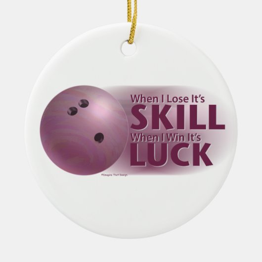 Verliesde vaardigheden Win Luck Bowling roze Keramisch Ornament (Voorkant)