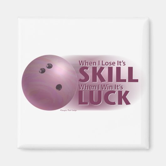 Verliesde vaardigheden Win Luck Bowling roze Magneet (Voorkant)