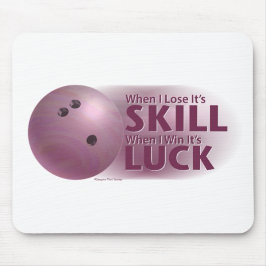 Verliesde vaardigheden Win Luck Bowling roze Muismat (Voorkant)