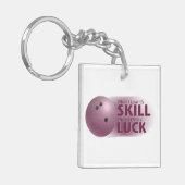 Verliesde vaardigheden Win Luck Bowling roze Sleutelhanger (Voorkant Links)
