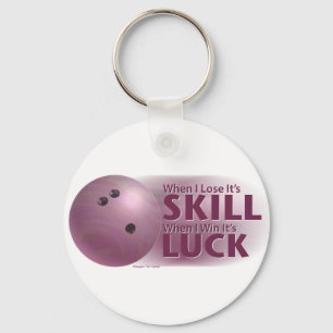 Verliesde vaardigheden Win Luck Bowling roze Sleutelhanger