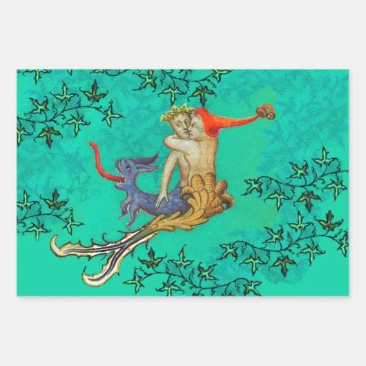 VERLIEZEN IN DE ABYSS-zeemeermin en Triton-valenti Inpakpapier Vel (Voorkant 3)