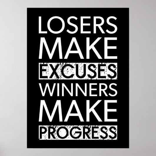 Verliezen maken overmatig - Gym, Hustle, Succes Poster (Voorkant)