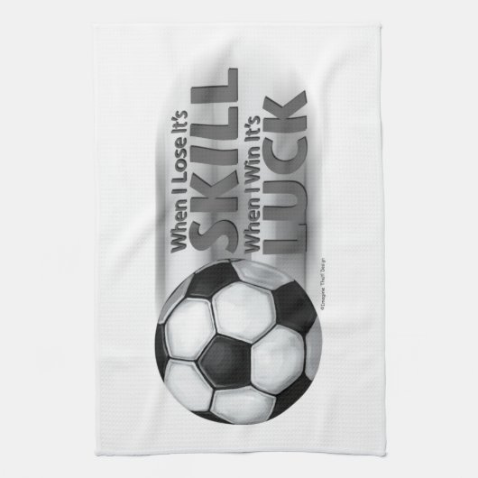 Verliezen Skill Win Luck Soccer Theedoek (Verticaal)