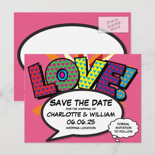 VERLIEZEN Sla de Pop van het stripboek van de Datu Aankondigingskaart (Voorkant / Achterkant)