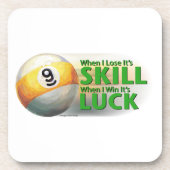 Verliezen Vaardigheid Win Luck 9 Ball Onderzetter (Voorkant)
