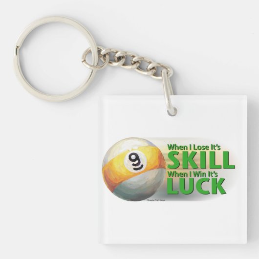 Verliezen Vaardigheid Win Luck 9 Ball Sleutelhanger (Voorkant)