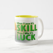 Verliezen Vaardigheid Win Luck 9 Ball Tweekleurige Koffiemok (Voorkant rechts)