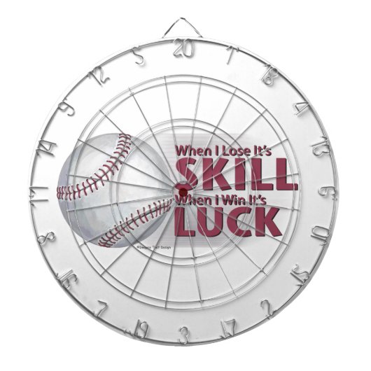Verliezen Vaardigheid Win Luck Baseball Dartbord (Voorkant)