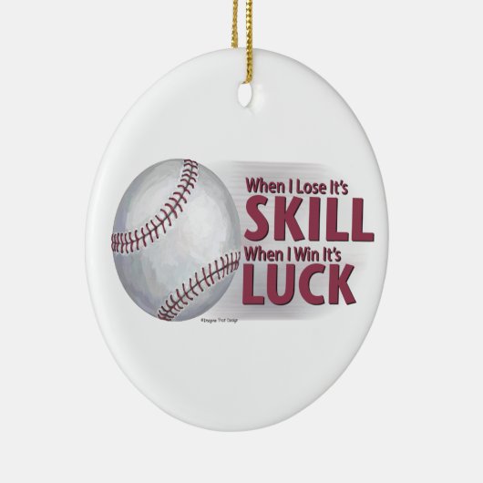 Verliezen Vaardigheid Win Luck Baseball Keramisch Ornament (Rechts)