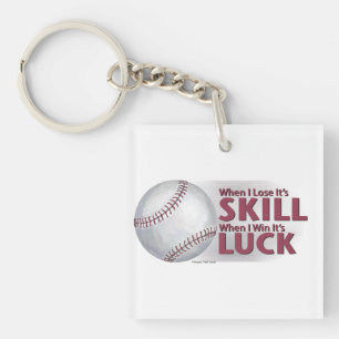 Verliezen Vaardigheid Win Luck Baseball Sleutelhanger