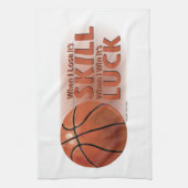 Verliezen Vaardigheid Win Luck Basketball Theedoek (Verticaal)