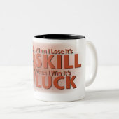 Verliezen Vaardigheid Win Luck Basketball Tweekleurige Koffiemok (Voorkant rechts)