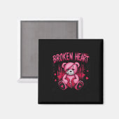 Verliezer-pijn Beer Drip Pijn Gebroken Hart Roze V Magneet (Voorkant / Achterkant)