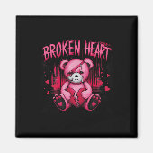 Verliezer-pijn Beer Drip Pijn Gebroken Hart Roze V Magneet (Voorkant)