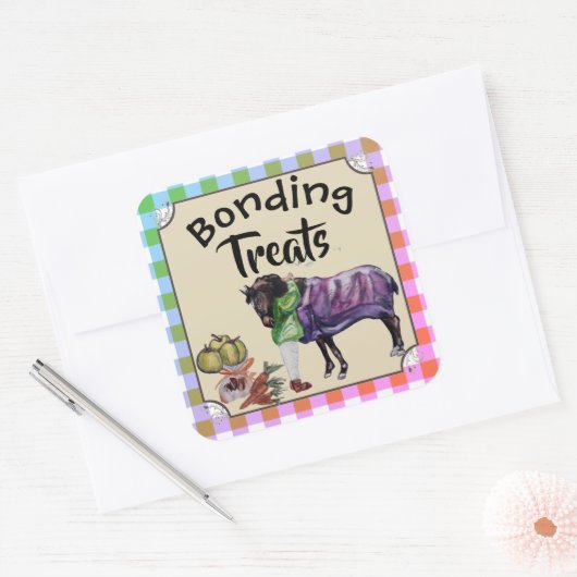 verlijmingstraktaties vierkante sticker (Envelop)