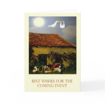 Verlof wegens bevallingbeste wensen, ooievaar,