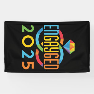 Verloofd 2025 Gay Verloving LGBTQ Rainbow Spandoek