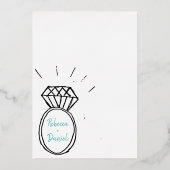 Verloofd AF Gouden Metallic Script Bruiloftsfeest Folie Uitnodiging (Achterkant)