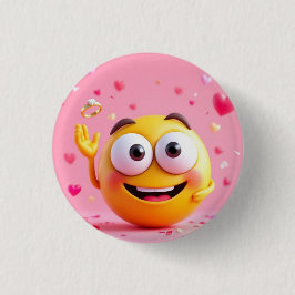 Verloofd Emoji Ronde Button 3,2 Cm