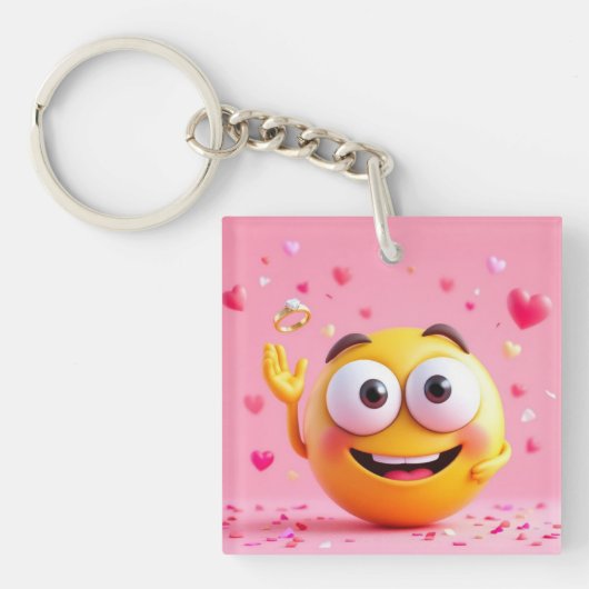 Verloofd Emoji Sleutelhanger (Voorkant)