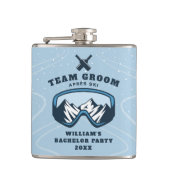 Verloofd feestje skioord weekend team bruidegom heupfles (Voorkant)