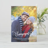 Verloofd Foto en Hart Script Verloving Aankondiging (Staand voorkant)
