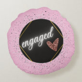 Verloofd Glam Pastel Rond Kussen (Achterkant)