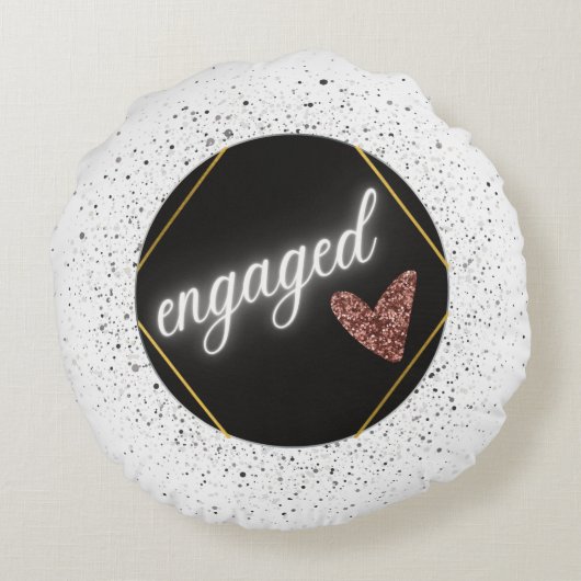 Verloofd Glam Rond Kussen (Achterkant)