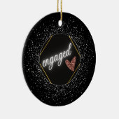 Verloofd Glam Zwart en Zilver Keramisch Ornament (Rechts)