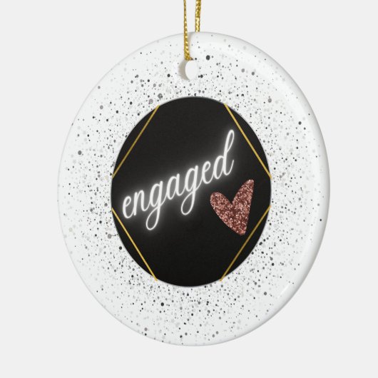 Verloofd Glamour Keramisch Ornament (Links)