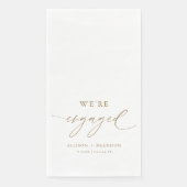 Verloofd Gouden Verlovingsfeest Servet (Voorkant)