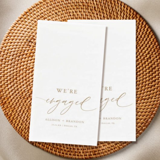 Verloofd Gouden Verlovingsfeest Servet