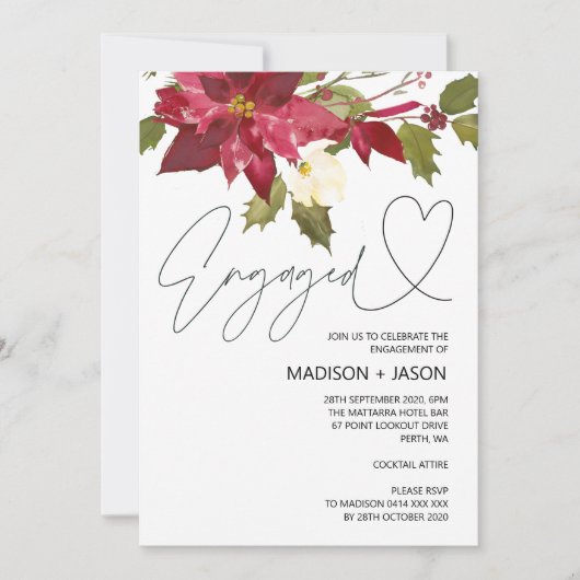 verloofd kerstfeest in de winter kaart (Voorkant)